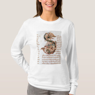Camiseta S da inicial de Historiated '