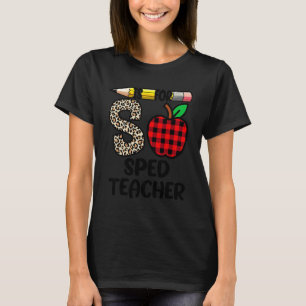 Camiseta S É Para Professor De Sped Leopardo Xadrez Vermelh