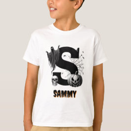 Camiseta S InicialTrick ou Tratar o Dia das Bruxas