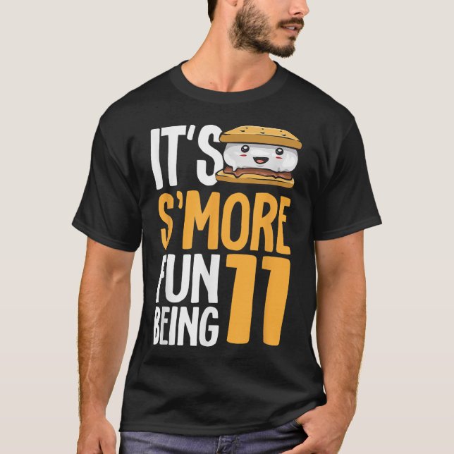 Camiseta S’more Campfire 11th Birthday Marshmallow Camping  (Frente)