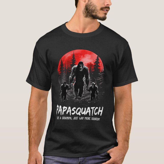 Camiseta S Papasquatch Como Um Vovô Muito Mais Esmagado (Frente)