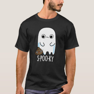 Camiseta S-Poo-ky Engraçado Ghost Poop Dark BG