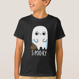 Camiseta S-Poo-ky Engraçado Ghost Poop Dark BG