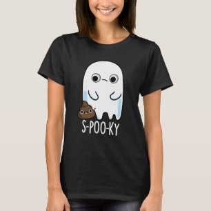 Camiseta S-Poo-ky Engraçado Ghost Poop Dark BG