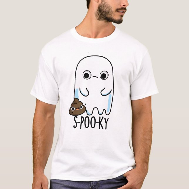 Camiseta S-Poo-ky Engraçado, Ghost Poop Pun (Frente)