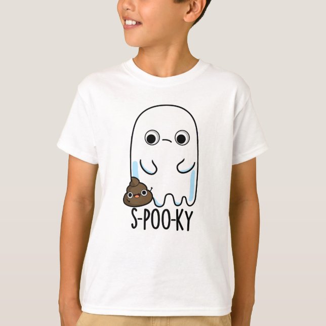 Camiseta S-Poo-ky Engraçado, Ghost Poop Pun (Frente)