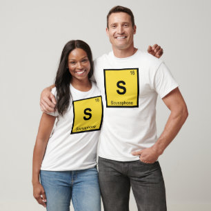 Camiseta S - Química Sousaphone Música de Mesa Periódica
