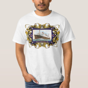 Camiseta S.S. Navio do navio a vapor do vintage de