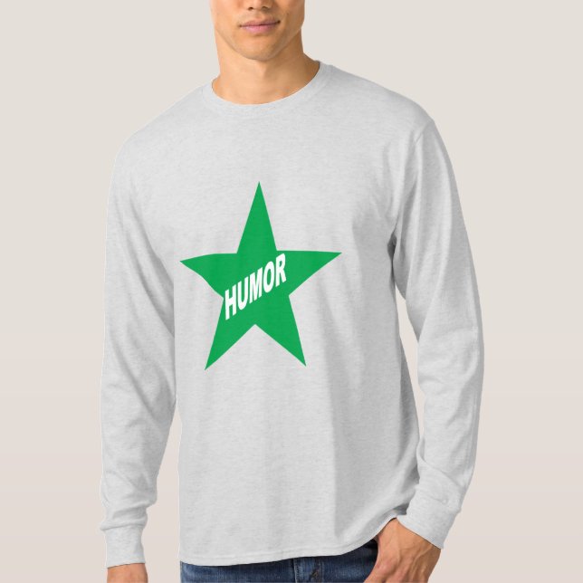 Camiseta S-Shirt de Leve Longa Básica Cinza HUMOR STAR (Frente)