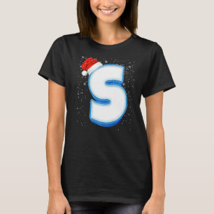 Camiseta S Snowy Maiúscula Monograma - Letra alfabética de