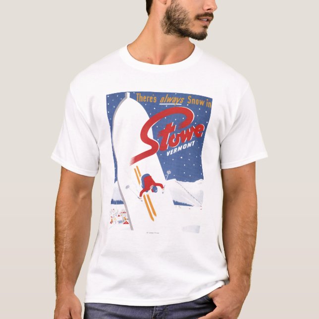 Camiseta S varrendo - Há sempre poster do Promo da neve (Frente)