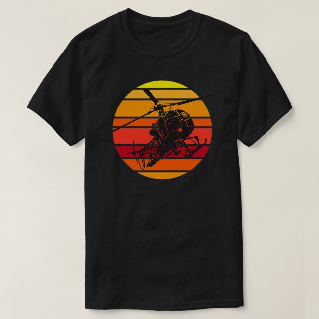 Camiseta SA 315B Lama Helicopter Sunset (Frente do Design)