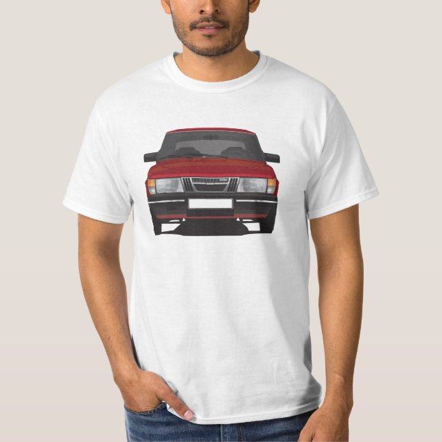 Camiseta Saab 900 turbo (vermelho) (Frente)