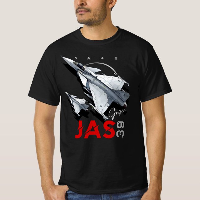 Camiseta Saab JAS39 Gripen Aeronaves de combate suecas (Frente)
