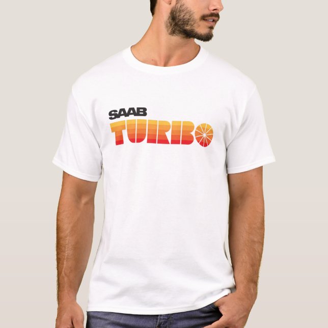 Camiseta SaAB Turbo - crachás de aspecto retro (Frente)