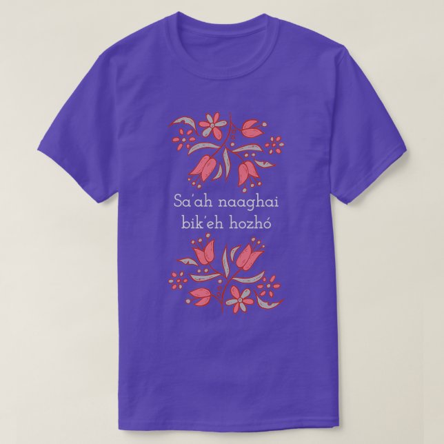Camiseta Saah Naaghai Bikeh Hozho  (Frente do Design)