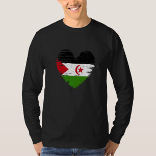 Camiseta Saara Ocidental Coração Polisário Sinalizador Saha