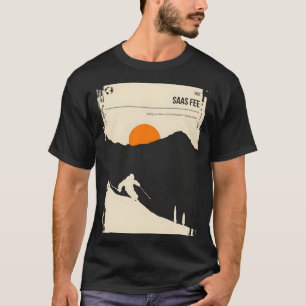 Camiseta Saas Fee Suiça Vintage Book Cobrir Skiing Pos