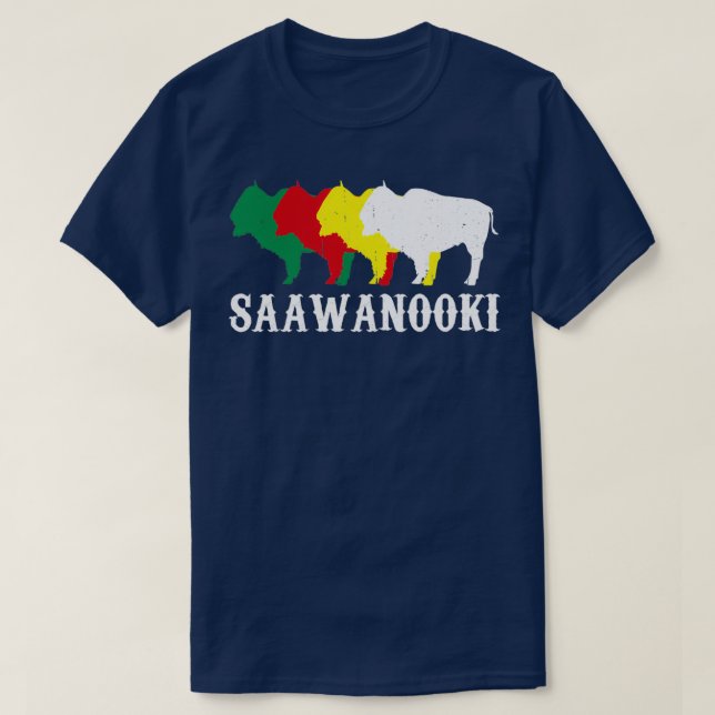 Camiseta Saawanooki Shawnee Índios Americanos (Frente do Design)