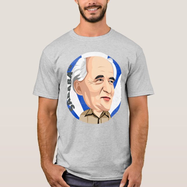 Camiseta SABABA™ DBG David Ben Gurion Israel primeiro PM (Frente)