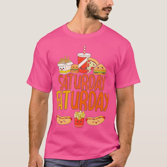 Camiseta SÁBADO FATURDAY Comida rápida Fries franceses Cach (Frente)