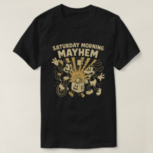 Camiseta Sábado Morning Mayhem - Vintage Cartoon Chaos