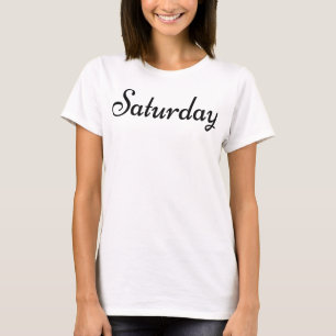 Camiseta "Sábado" - Topo do Tanque Básico das Mulheres