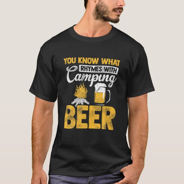 Camiseta Sabe O Que Rita Com O Acampamento? Beer Camper Nat (Frente)