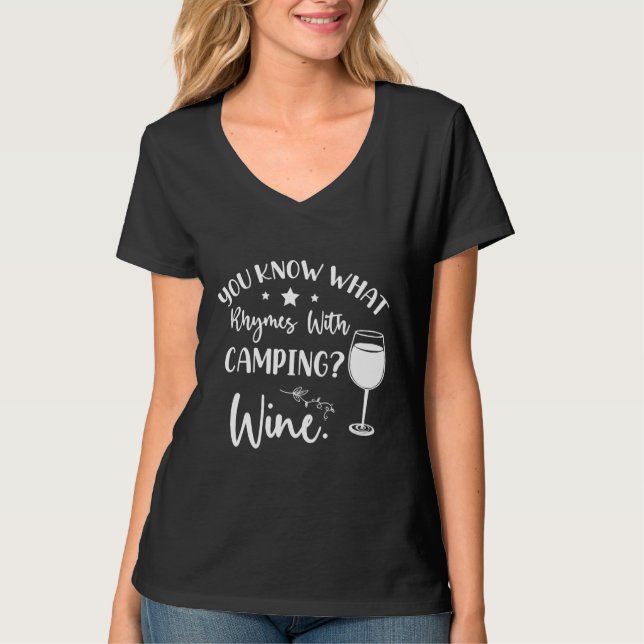 Camiseta Sabe O Que Rita Com O Vinho De Campingwine (Frente)