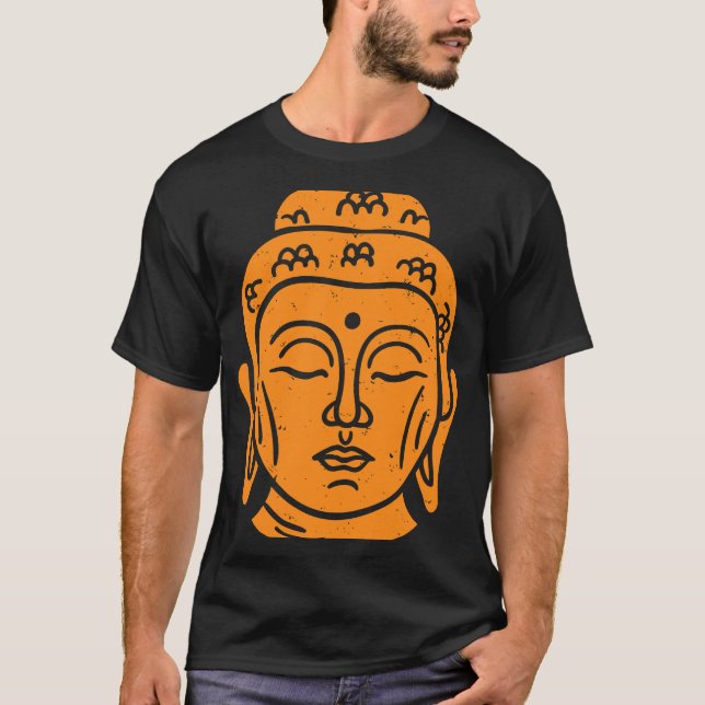 Camiseta Sabedoria budista da cabeça do backprint (Frente)