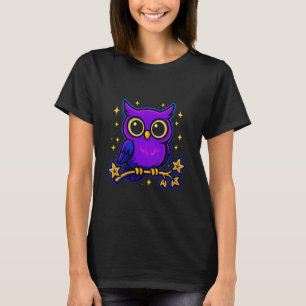Camiseta Sabedoria da Coruja do Céu Noturno com Poeira de E