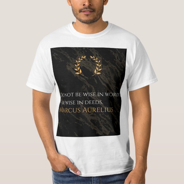 Camiseta Sabedoria de Marcus Aurelius: Ações falam alto (Frente)