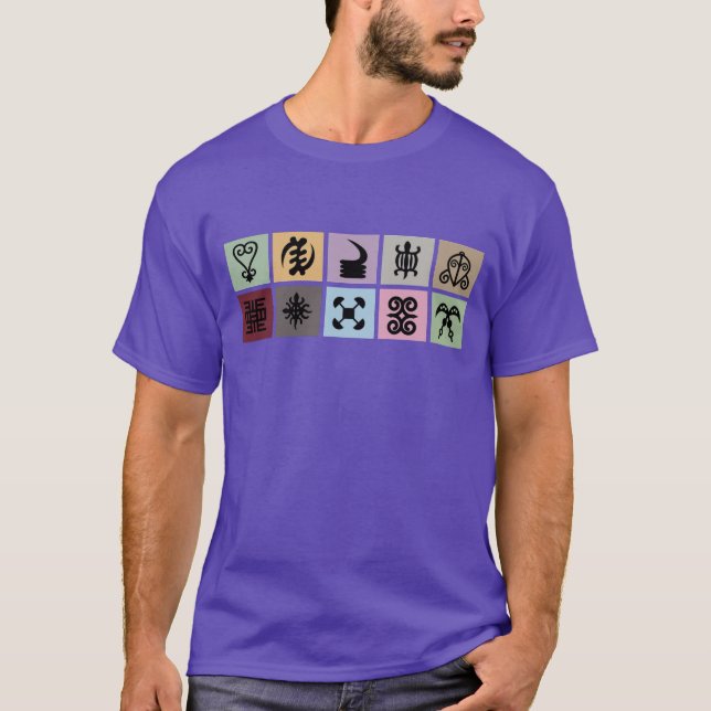 Camiseta Sabedoria em Símbolos - Inspirada em Adinkra (Frente)