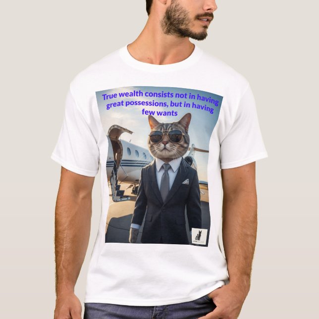 Camiseta Sabedoria Felina e Riqueza - Catpitalista (Frente)
