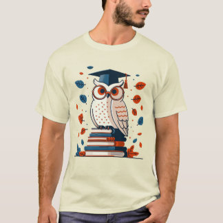 Camiseta Sabedoria Scholarly: Uma Coruja Elegante de Conhec