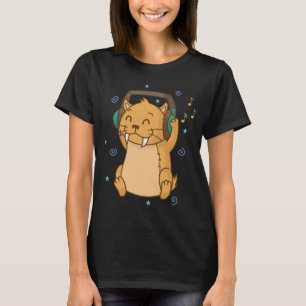 Camiseta Saber Toothed Tiger ouve música Wild Cat Pred
