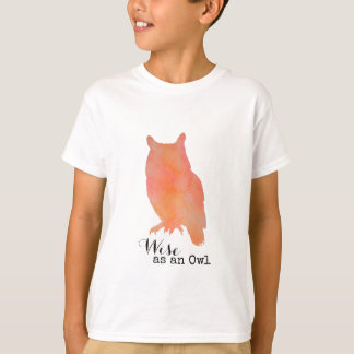 Camiseta Sábio como uma Aquarela Tipográfica de Coruja