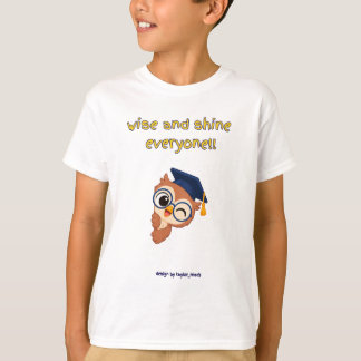 Camiseta SÁBIO E BRILHE TODOS Coruja piscando branca Menin