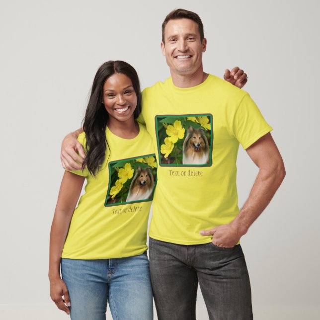 Camiseta Sable Collie Yellow Primrose Dog Art (Unissex)