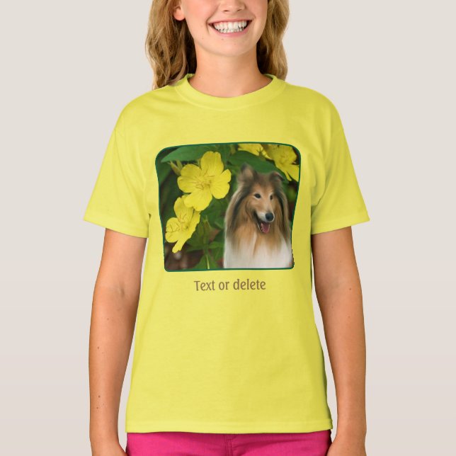 Camiseta Sable Collie Yellow Primrose Dog Art  (Frente)