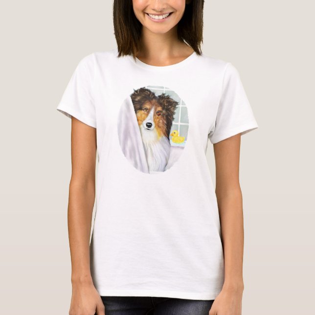 Camiseta Sable Sheltie Bath (Frente)