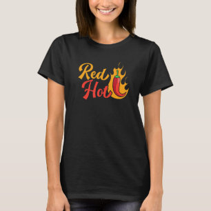 Camiseta Sabor Chili Vermelho Quente Comida Apimentada Esq