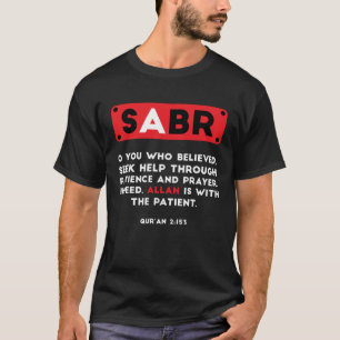 Camiseta Sabr Faith Muçulmano Islã Mesquita Corão Religião