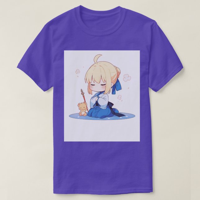 Camiseta sabre calmo de chibi (Frente do Design)