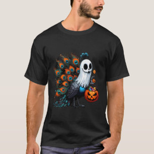 Camiseta Saca de Doces Assustador de Halloween Pavão Fantas