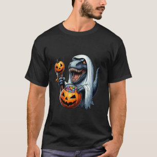Camiseta Saca de Doces Assustador Dinossauro Fantasma de Ha