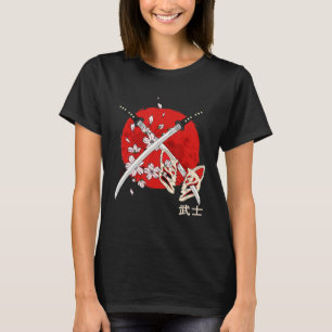 Camiseta Saca de Katana de Samurai da Flor de Cerejeira Jap
