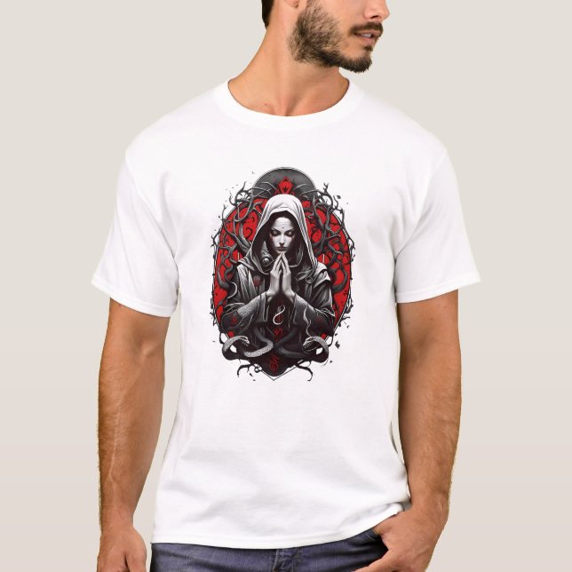 Camiseta Sacerdote Serpente da Grove Sombra (Frente)