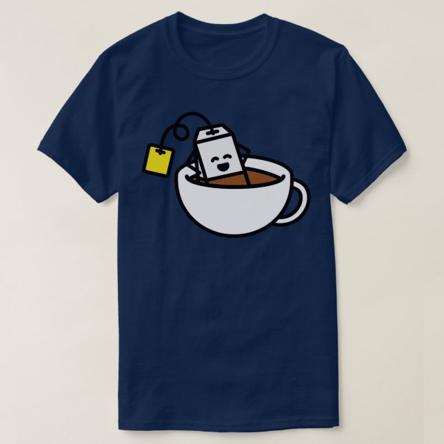 Camiseta Saco de chá engraçado em banho teacup Amante de ch (Frente do Design)