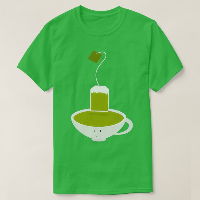 Camiseta Saco de chá verde (Frente do Design)
